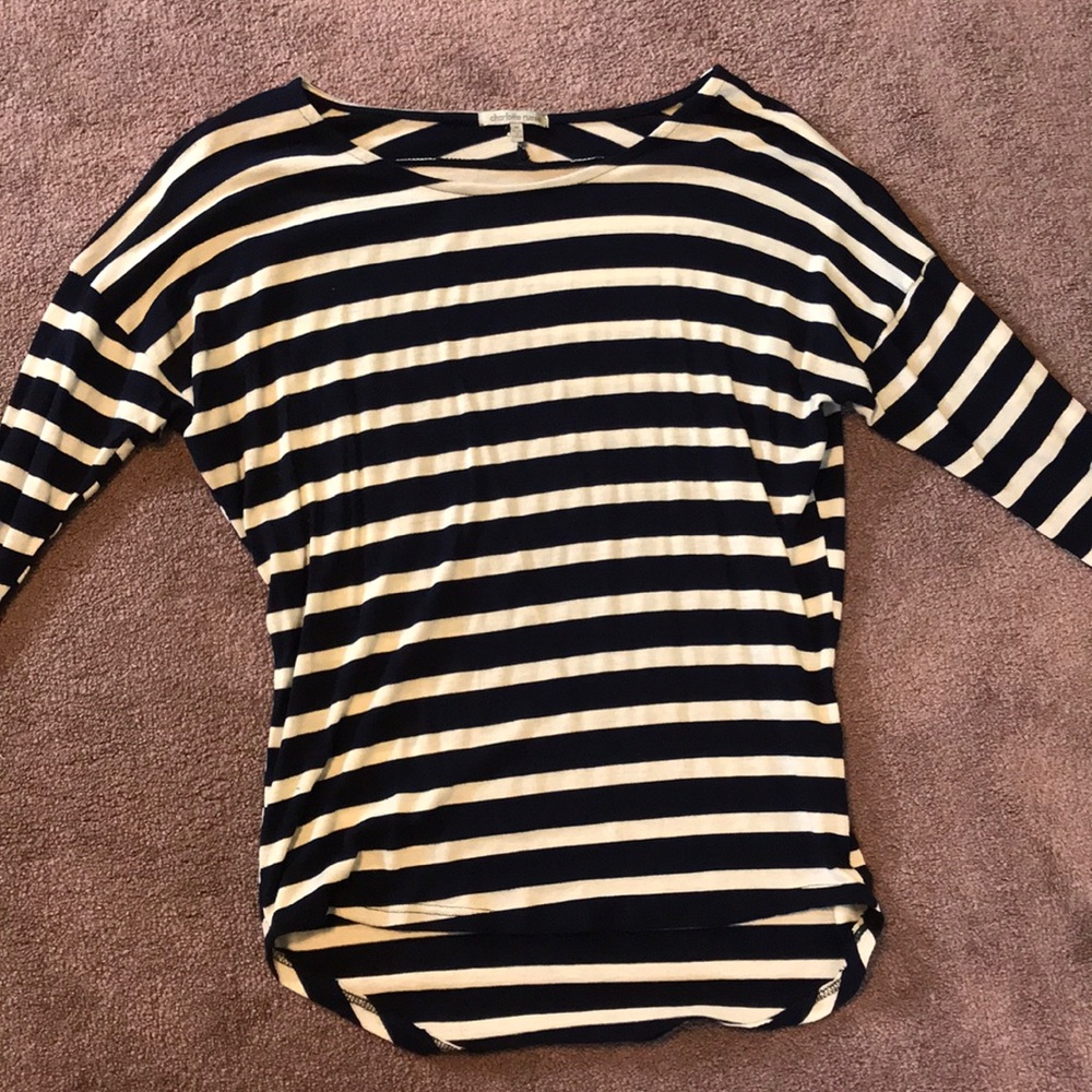Charlotte Russe • Navy & White Long Sleeve Tee